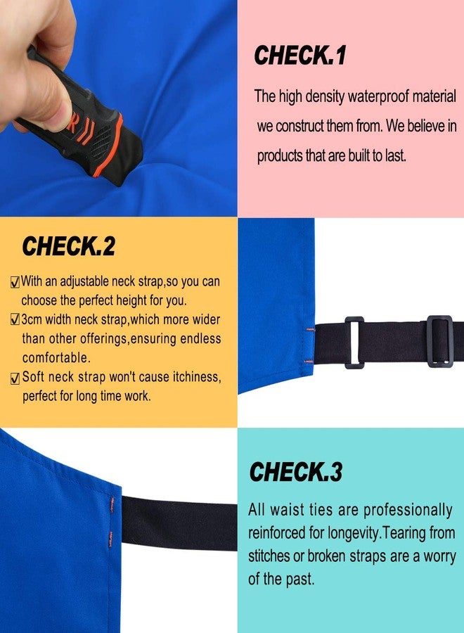 ALIPOBO Waterproof Apron for Men and Women, Durable Heavy Duty Extra Long Adjustable Bib Apron for Kitchen Cooking, Dish Washing, Butcher, Dog Grooming, Lab work, Blue - Image 5