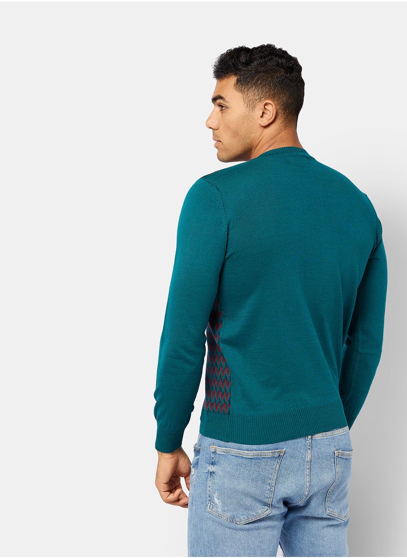 TOWN TEAM - Geometric Pattern Pullover - Image 1