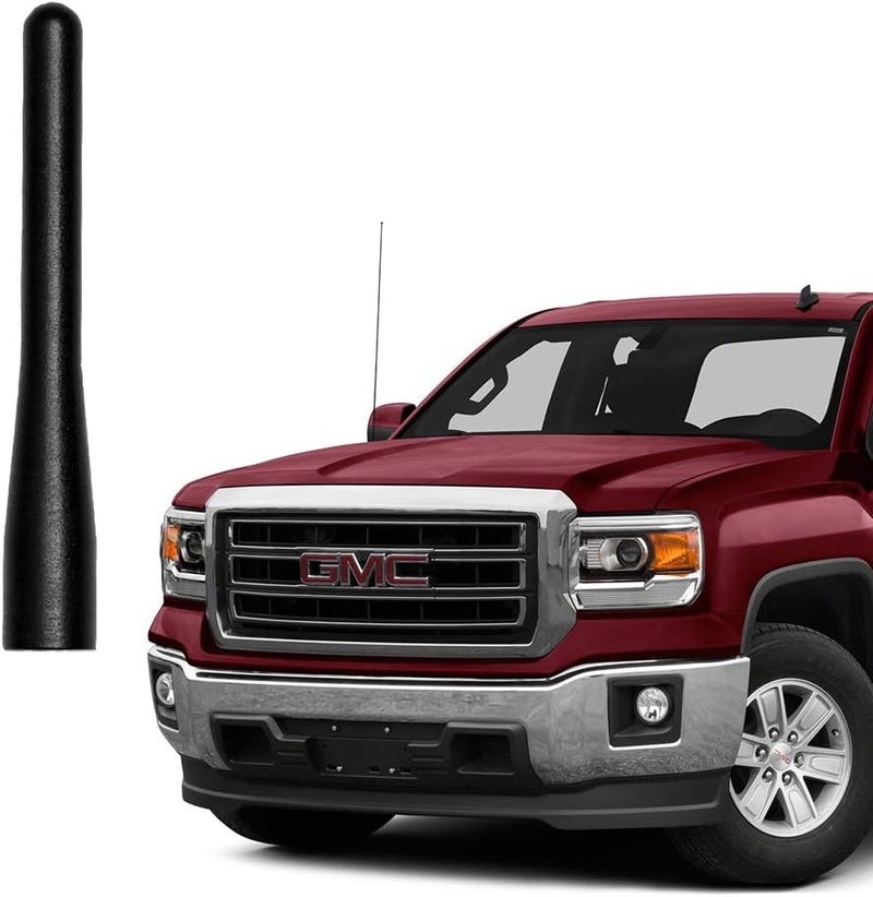 AMFRNE GM Truck Short Antenna, Compatible with 1999-2023 Chevy Silverado/GMC Sierra 1500 2500 3500 Truck Pickup Direct Replacement Antenna Rod, Matte Black 3.6 Inch 6061 Aluminum, Car Wash Safe Proof - Image 1