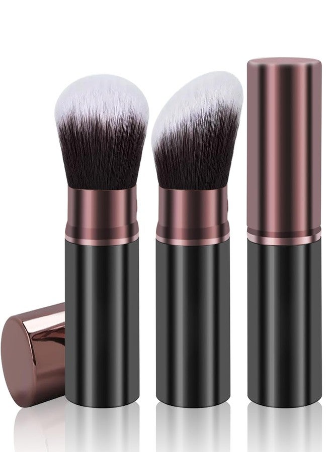 Keriloo Retractable Kabuki Makeup Brush, 2 Pack Travel Powder Foundation Makeup Brush Face Blush Brushes for Blending Liquid, Blush, Bronzer, Buffing, Sunscreen,Flawless Cosmetics - Image 1