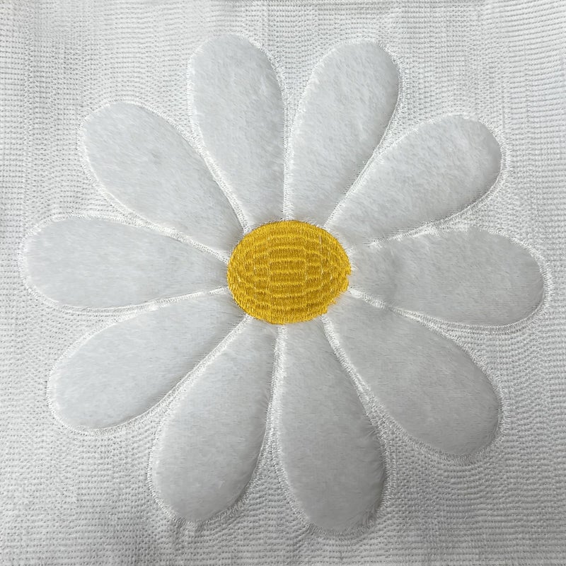 2 Pcs 18x18 Inch Soft Plush Daisy Pillow Cover for Sofa Bedroom Decoration - Image 2