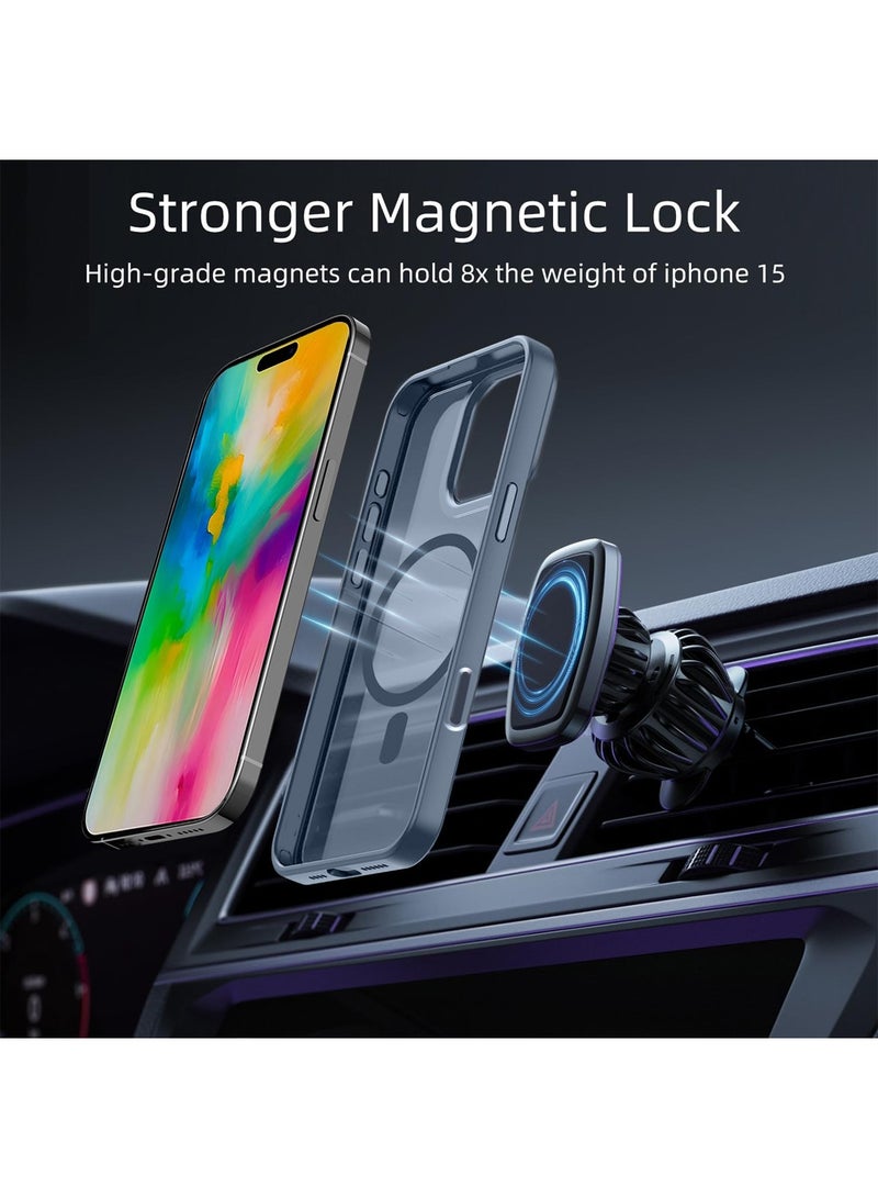 Wtech Apple iPhone 16 Pro Max 2024 Hard Silicone Hybrid Translucent Slim Stylish Magnetic Magsafe Case Cover - Storm Blue - Image 3