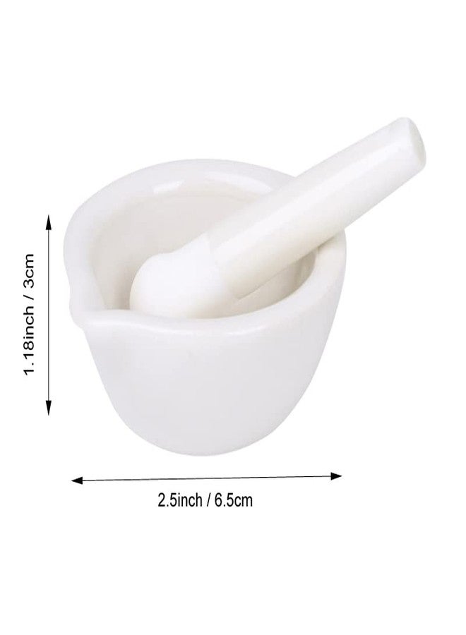 RchNow 2.5inch Pills Crusher, Grinding Bowls, Ceramics Mortar and Pestle,Porcelain Spice Mill Grinder Set, Handheld Seasoning Mills Grinder with Brush - Image 3