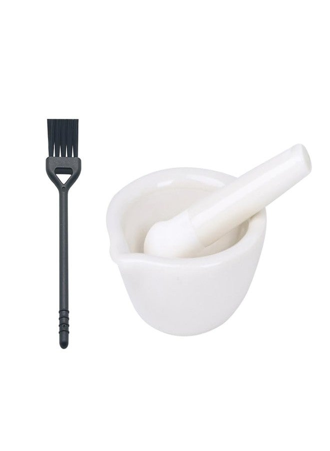 RchNow 2.5inch Pills Crusher, Grinding Bowls, Ceramics Mortar and Pestle,Porcelain Spice Mill Grinder Set, Handheld Seasoning Mills Grinder with Brush - Image 2