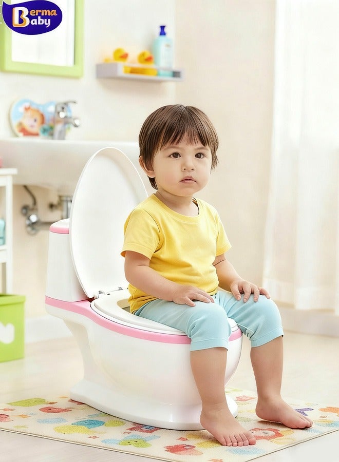 Berma Baby مقعد تدريب على استخدام المرحاض، كرسي تدريب على استخدام المرحاض للأطفال الصغار، مقعد مرحاض للأطفال مع مقعد ناعم، واقي من الرش، غير قابل للانزلاق، مناسب للأولاد والبنات - Image 1