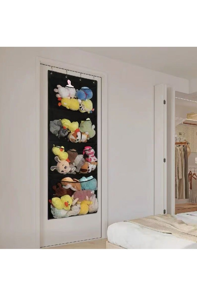 عام حقيبة تعليق خلف الباب متعددة الوظائف، ذات أربع طبقات لتوفير مساحة تخزين إضافية كبيرة، تُعلّق على الحائط وتُستخدم كخزانة لتنظيم الملابس الداخلية والإكسسوارات. - Image 2