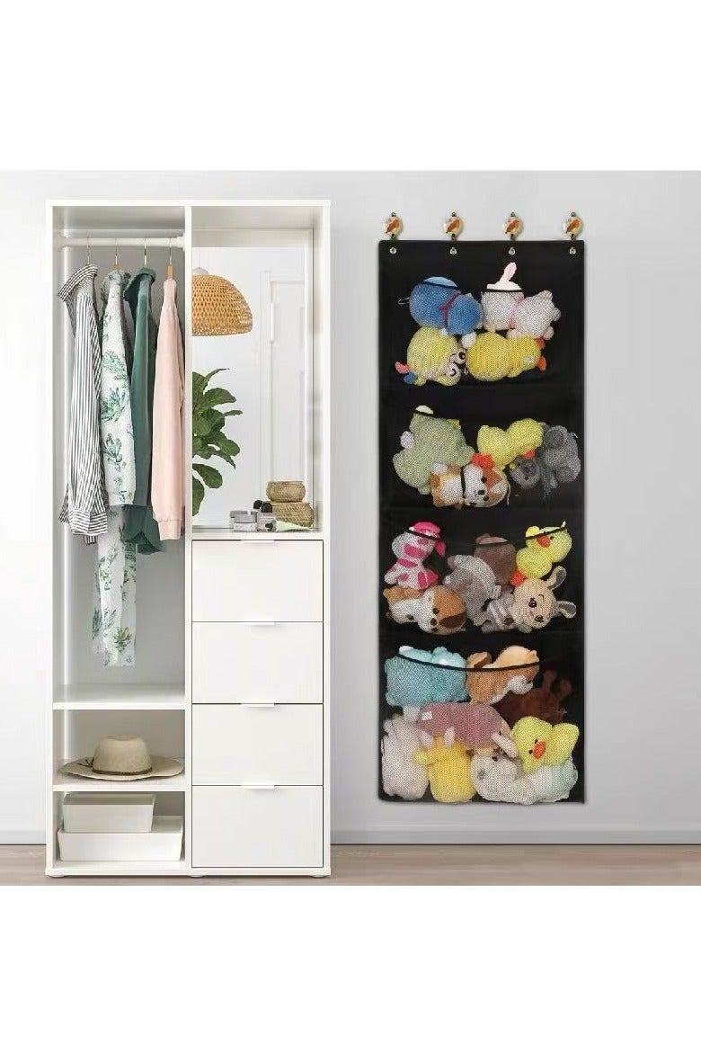 عام حقيبة تعليق خلف الباب متعددة الوظائف، ذات أربع طبقات لتوفير مساحة تخزين إضافية كبيرة، تُعلّق على الحائط وتُستخدم كخزانة لتنظيم الملابس الداخلية والإكسسوارات. - Image 1