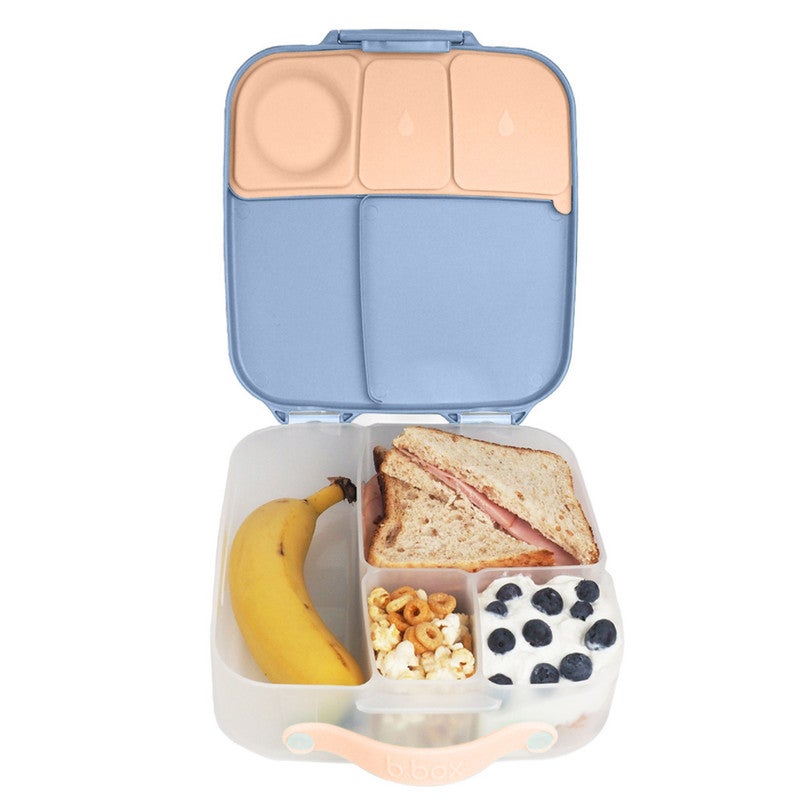 b.box Lunchbox | Jumbo Bento Box with 4 Compartments (2 Leakproof), Removable Divider, Gel Cold Pack | Ideal for School | From 3+ | 1L capacity - Image 1