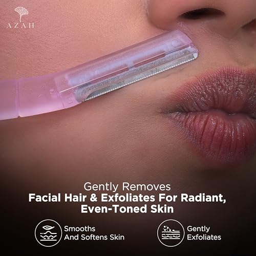 Azah Dermaplaning Face Razor for Woman [Pack of 3] | Smooth Face Razor | Instant & Painless Facial Razors for Women Facial Hair | Perfect for Eyebrows, Upper Lip & Chin | Ideal for All skin Types - Image 4