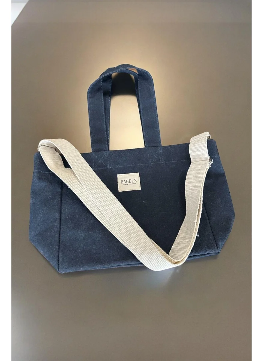 باهلس Waxed Canvas Bag with Jean Strap - Washing Effect