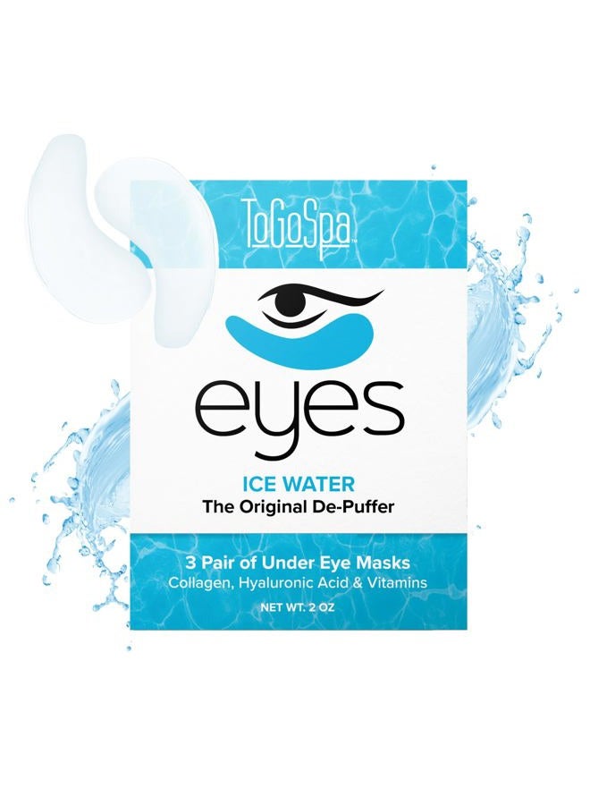 ToGoSpa Ice Water EYES by ToGoSpa – Premium Anti-Aging Collagen Gel Pads for Puffiness, Dark Circles, and Wrinkles – Under Eye Rejuvenation for Men & Women - 1 Pack - 3 Pair - Image 1