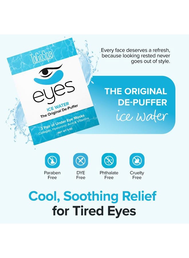 ToGoSpa Ice Water EYES by ToGoSpa – Premium Anti-Aging Collagen Gel Pads for Puffiness, Dark Circles, and Wrinkles – Under Eye Rejuvenation for Men & Women - 1 Pack - 3 Pair - Image 2
