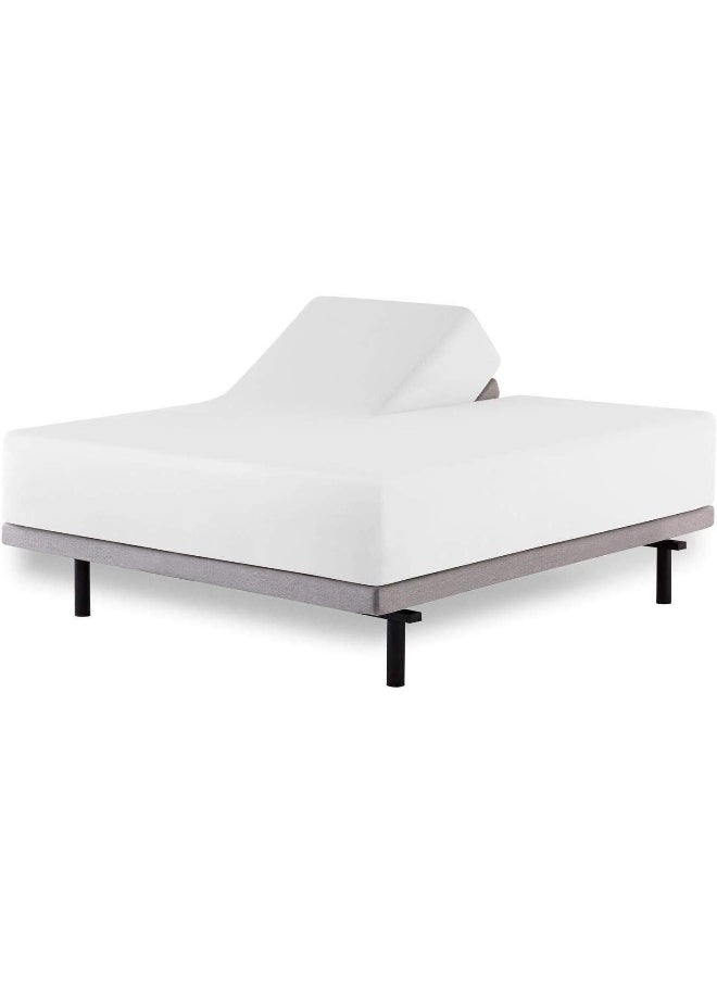 Cottingon Sheets for Sleep Number Bed Split King, Split Top King Sheets for Sleep Number Bed, 100% Egyptian Cotton, White Solid, 34 Split-King, 400 TC, 16 Inch Deep, Split King Sheets for Sleep Number Beds