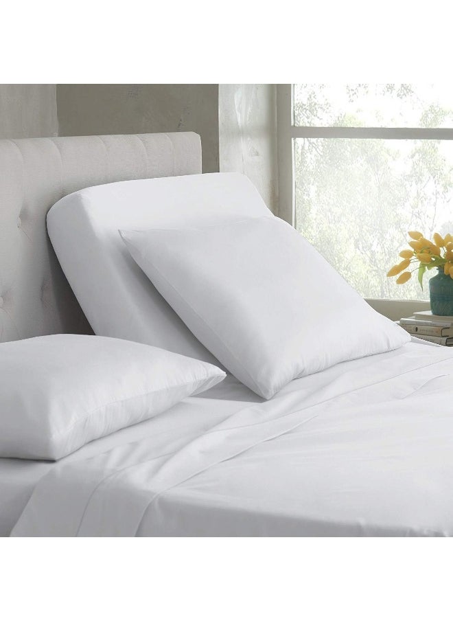 Cottingon Sheets for Sleep Number Bed Split King, Split Top King Sheets for Sleep Number Bed, 100% Egyptian Cotton, White Solid, 34 Split-King, 400 TC, 16 Inch Deep, Split King Sheets for Sleep Number Beds