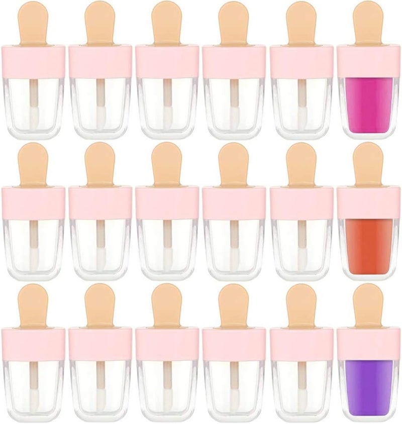 RONRONS 30 Pack 8ml 027oz Cute Ice Cream Shaped Lip Gloss Tubes with Applicator Wands Refillable Empty Lip Gloss Containers for DIY Lip Gloss Bulk Wholesale for Small Business