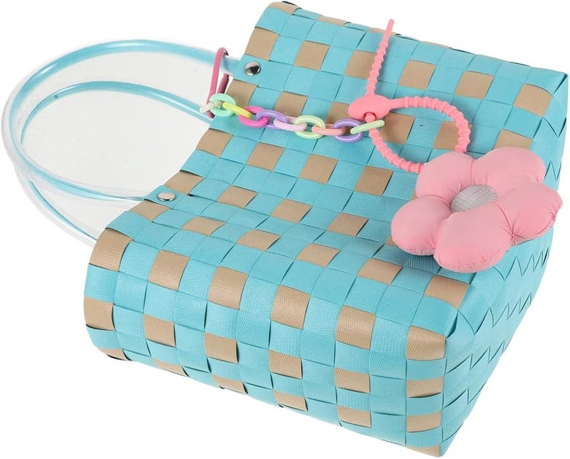 Multifunctional Woven Tote Basket For Picnics Grocery Shopping With Handle - Image 1