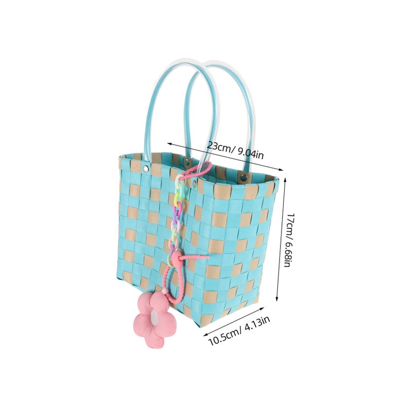 Multifunctional Woven Tote Basket For Picnics Grocery Shopping With Handle - Image 3