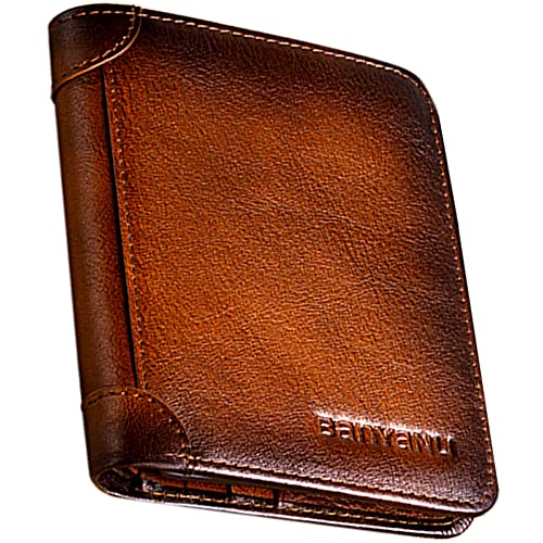 banyanu SENYIDUCAN BanYaNu RFID Trifold Wallet for Men - Mens Genuine Leather Wallets - 11 Credit Card Holders - Mens Tri Fold Wallet with 2 Money Cash Slots - Gift For Man - Image 1