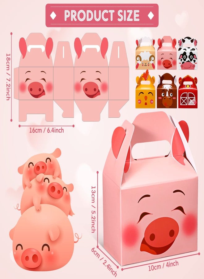 زنون مجموعة زونون من 24 صندوق هدايا بتصميم مزرعة، مقاس 4 × 2.4 × 5.1 بوصة، بنمط حيوانات، مثالية لحفلات أعياد الميلاد، بنقشة ريفية، مناسبة للعائلة، ومستلزمات حفلات الكريسماس، 6 تصاميم - Image 2