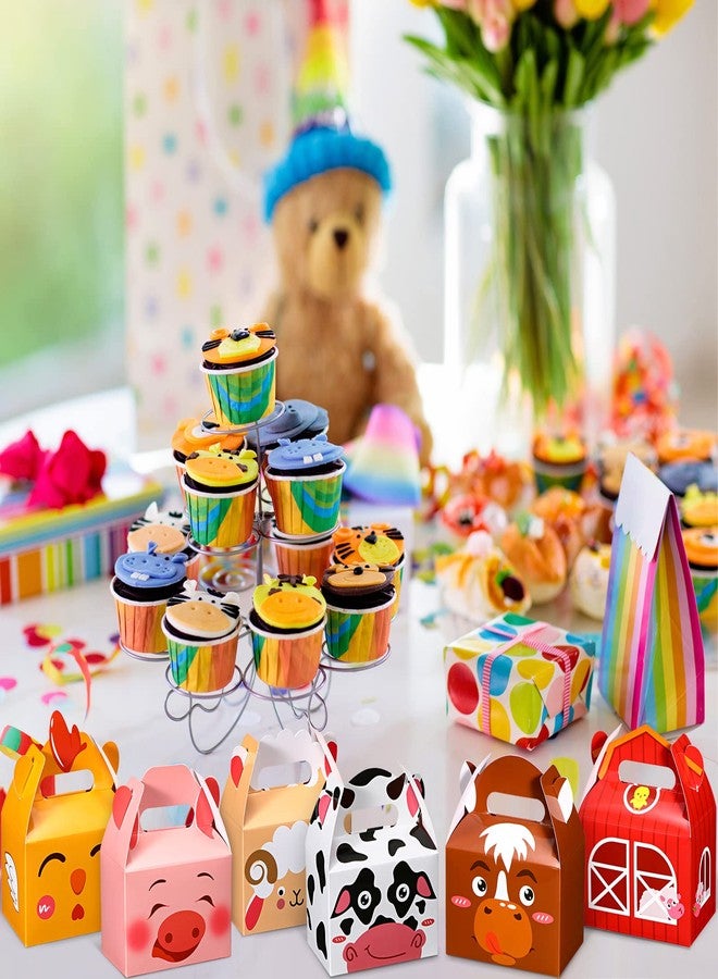 زنون مجموعة زونون من 24 صندوق هدايا بتصميم مزرعة، مقاس 4 × 2.4 × 5.1 بوصة، بنمط حيوانات، مثالية لحفلات أعياد الميلاد، بنقشة ريفية، مناسبة للعائلة، ومستلزمات حفلات الكريسماس، 6 تصاميم - Image 5