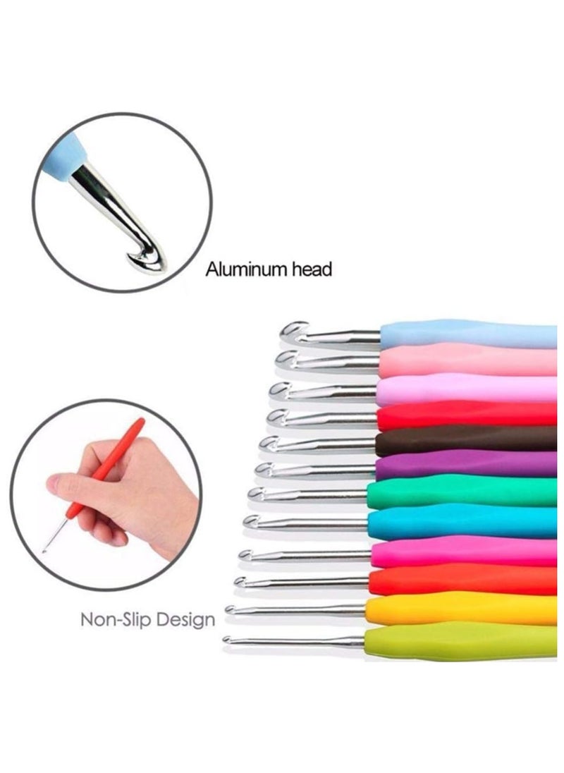 INFLUX (14-Piece 2mm/B -10mm/N) Crochet Kit with Ergonomic Hooks, Yarn Needles, Stitch Markers & Portable Storage Bag - Ideal for Beginners & Experts, Travel Essential tweezer and sewing kit  - Image 2