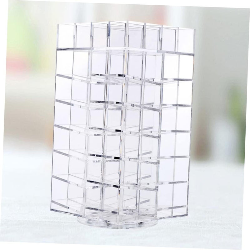 64Hole Acrylic Rotating Lipstick Holder Transparent Makeup Organizer for Lipsticks Lip Gloss and Brushes Stylish Design for Countertop Dresser Storage - Image 4