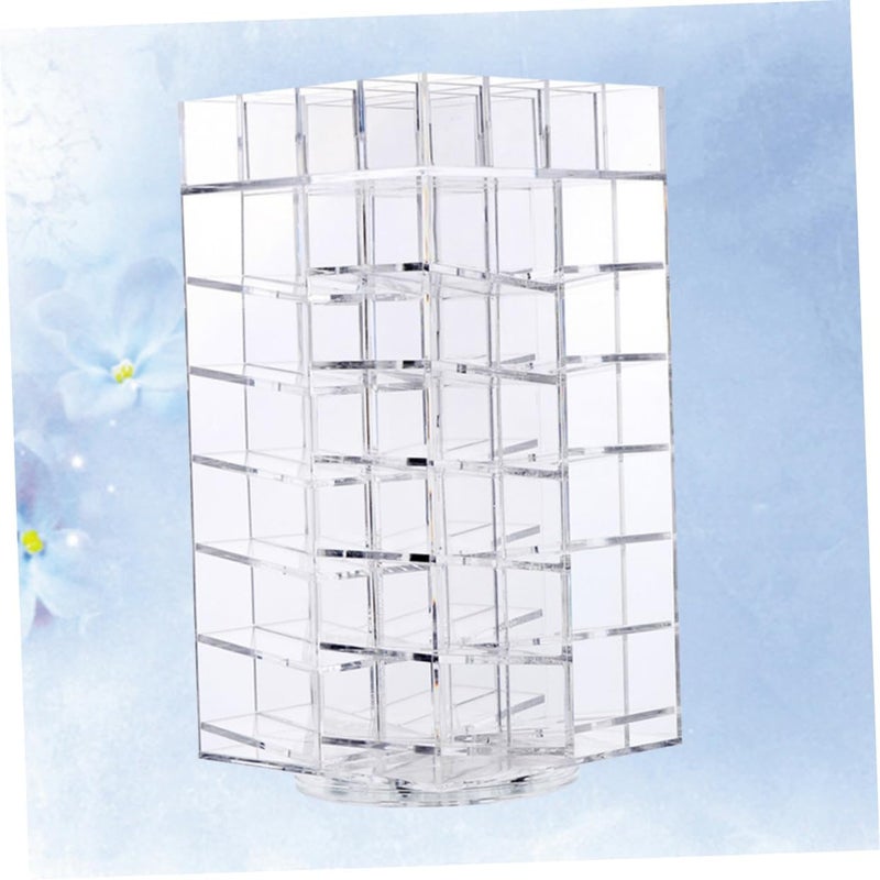 64Hole Acrylic Rotating Lipstick Holder Transparent Makeup Organizer for Lipsticks Lip Gloss and Brushes Stylish Design for Countertop Dresser Storage - Image 5