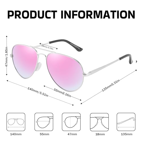 SIPHEW Womens Aviator Polarized Sunglasses - Oversized Mirrored Double Bridge Sunglasses w UV Protection for Women/Men - Image 5