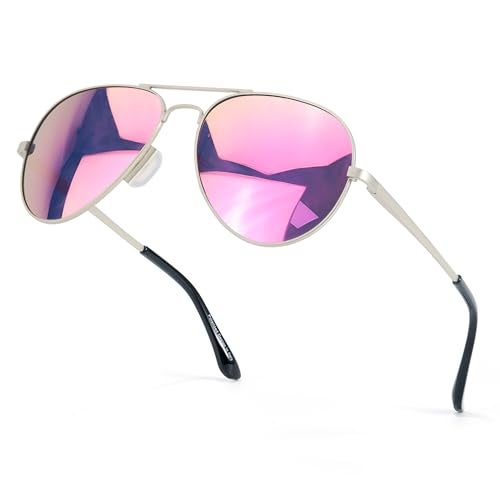 SIPHEW Womens Aviator Polarized Sunglasses - Oversized Mirrored Double Bridge Sunglasses w UV Protection for Women/Men - Image 1