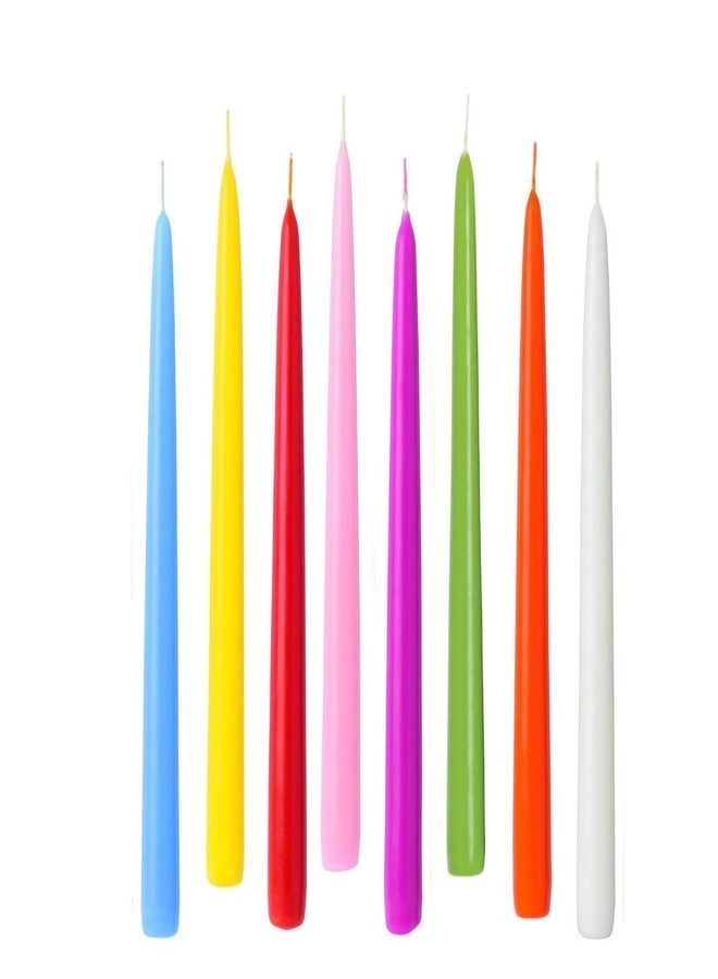 Luces Multi Color Smokeless Paraffin Wax Scented Tapered Stick Candles for Decoration Pack of 8 - Image 1