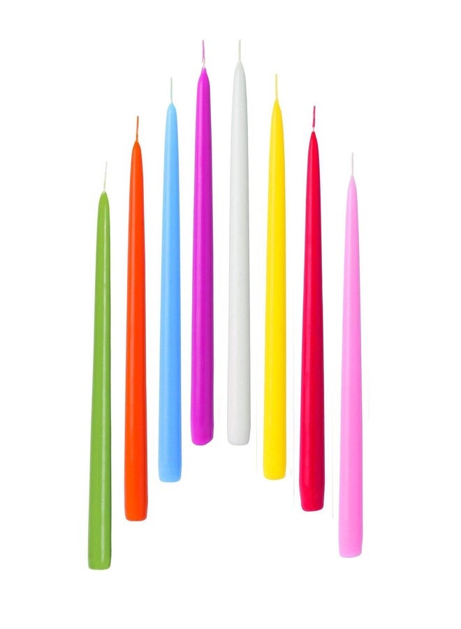 Luces Multi Color Smokeless Paraffin Wax Scented Tapered Stick Candles for Decoration Pack of 8 - Image 3