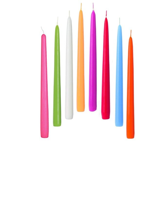 Luces Multi Color Smokeless Paraffin Wax Scented Tapered Stick Candles for Decoration Pack of 8 - Image 2