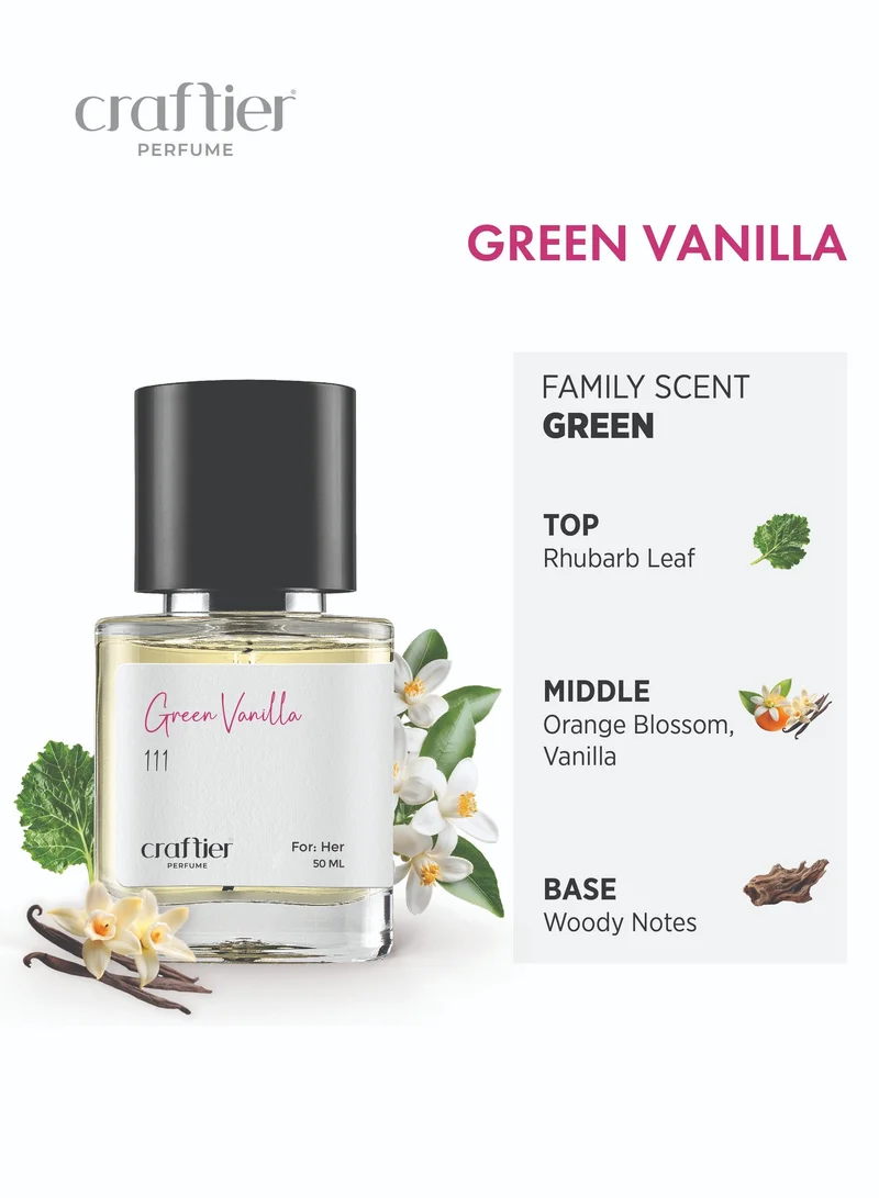 Craftier Perfume Inspired-Aura GREEN VANILLA - Inspired of-AURA, Eau De Parfum for Women - 50ml, Long Lasting Green Fragrance Upto 24 Hrs, Travel Size Women's Perfume for Women | Best Price UAE