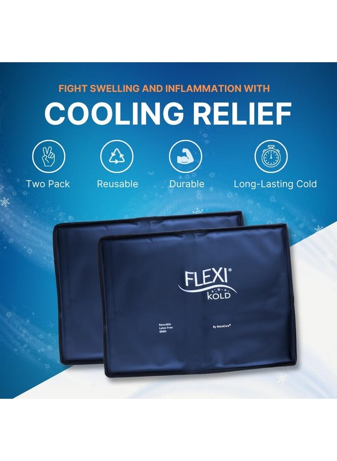 NatraCure 2 FlexiKold Gel Ice Packs (Standard Large: 10.5" x 14.5") Ice Packs for Injuries Reusable, Back Pain Relief, Knee Ice Pack Wrap, After Surgery, Ice Pack for Knee, Shoulder - 2PK  - Image 2