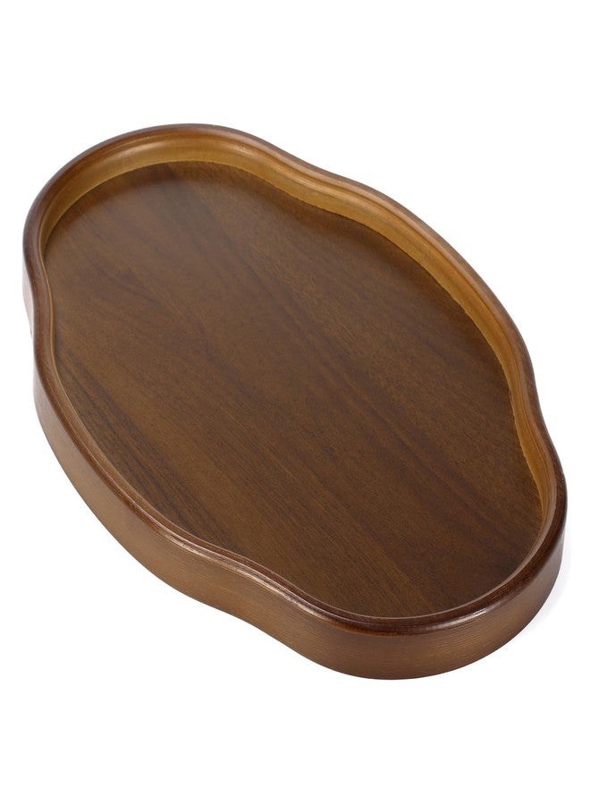 May Eileen Wood Serving Tray, Wooden Tray, 14.57 Inch Irregular Decorative Serving Trays Platters for Home,Party,Coffee Table,Dining Table & Countertop - Image 1