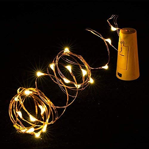 Crystal Zone Battery Powered Wine Bottle Cork Copper Fairy String Lights 20 LED 65 ft Pack of 6 - Image 3