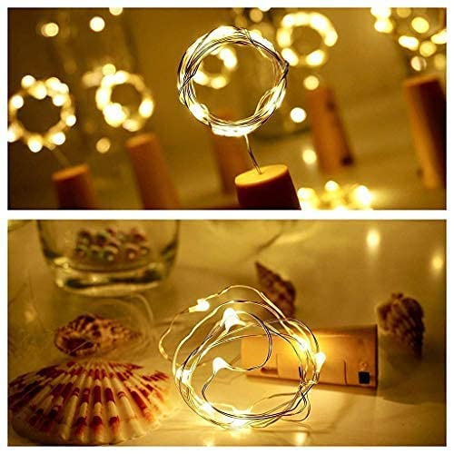 Crystal Zone Battery Powered Wine Bottle Cork Copper Fairy String Lights 20 LED 65 ft Pack of 6 - Image 5