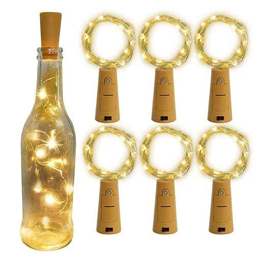 Crystal Zone Battery Powered Wine Bottle Cork Copper Fairy String Lights 20 LED 65 ft Pack of 6 - Image 4