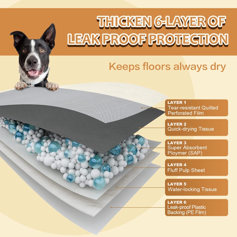 HIDOGGYLD Dog Pee Pads Extra Large 28" x 34", 30 Count, Activated Carbon Charcoal Puppy Pads XL, Potty Pads for Dogs with Adhesive Sticky Tape, Disposable Training Bed Pads for Pets, Doggies, Cats - Image 5