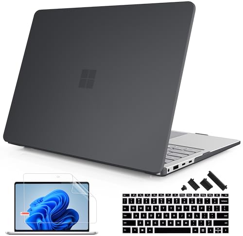 Mektron Matte Case for 138 Microsoft Surface Laptop 7 2024 Surface Laptop 138 Inch Cover Fits Model 2036 Keyboard Cover Screen Protector Dust Plugs Matte Black - Image 1