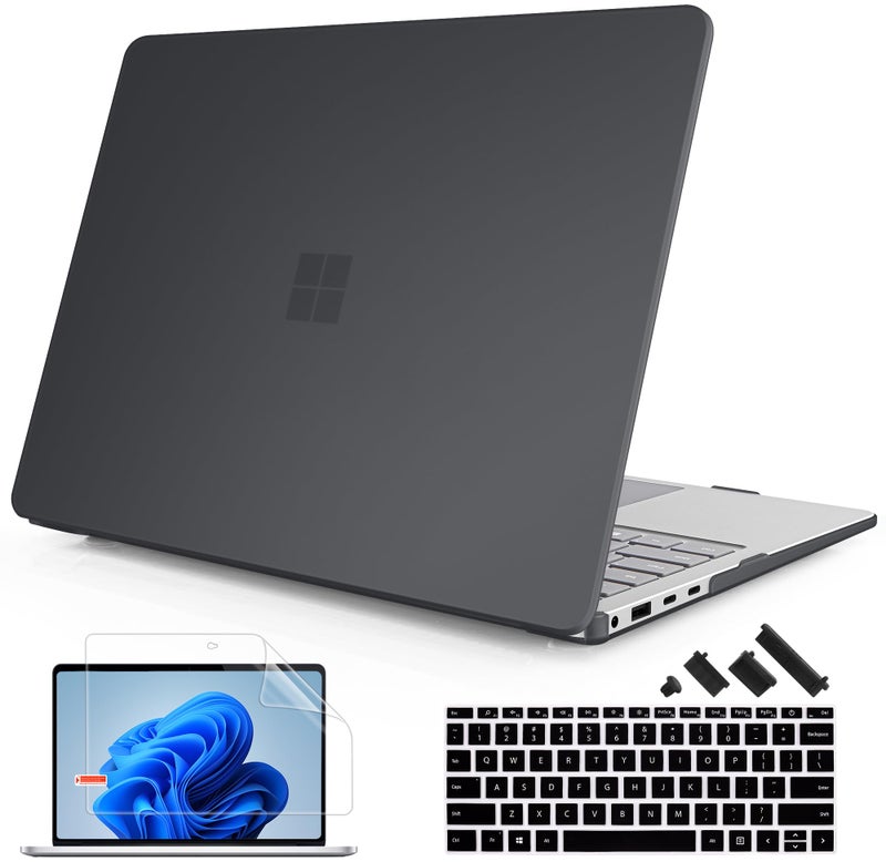 Mektron Matte Case for 138 Microsoft Surface Laptop 7 2024 Surface Laptop 138 Inch Cover Fits Model 2036 Keyboard Cover Screen Protector Dust Plugs Matte Black - Image 2
