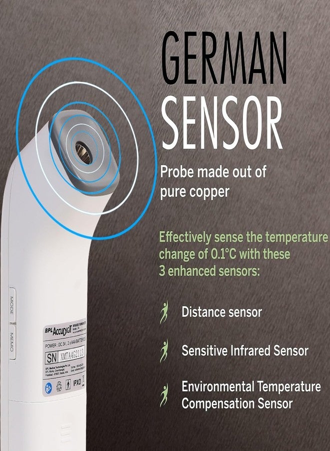 BPL Medical Technologies Accudigit F4 Non Contact Infrared Thermometer - Fast & Accurate Forehead Thermometer for Adults & Kids (White) - Image 4