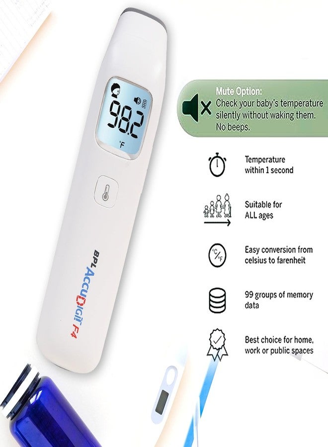 BPL Medical Technologies Accudigit F4 Non Contact Infrared Thermometer - Fast & Accurate Forehead Thermometer for Adults & Kids (White) - Image 5