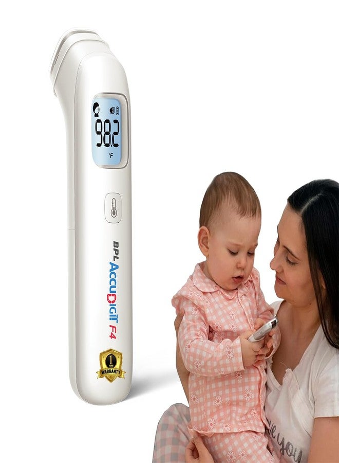 BPL Medical Technologies Accudigit F4 Non Contact Infrared Thermometer - Fast & Accurate Forehead Thermometer for Adults & Kids (White) - Image 1