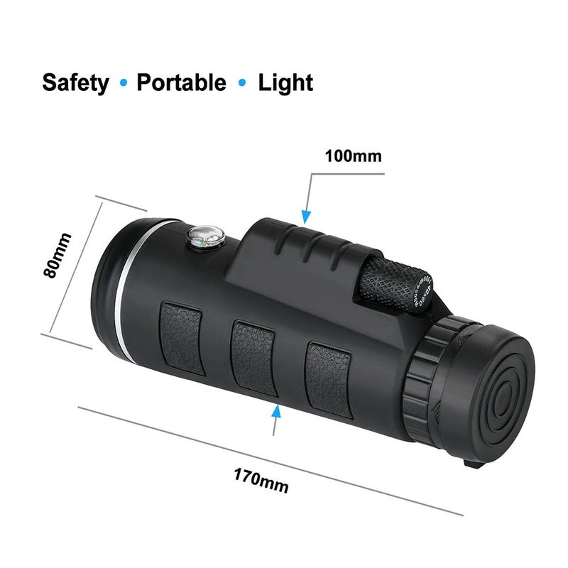 40X60 Zoom Optical Lens Monocular Telescope Compass + Tripod+ Clip Universal for Phone - Image 5