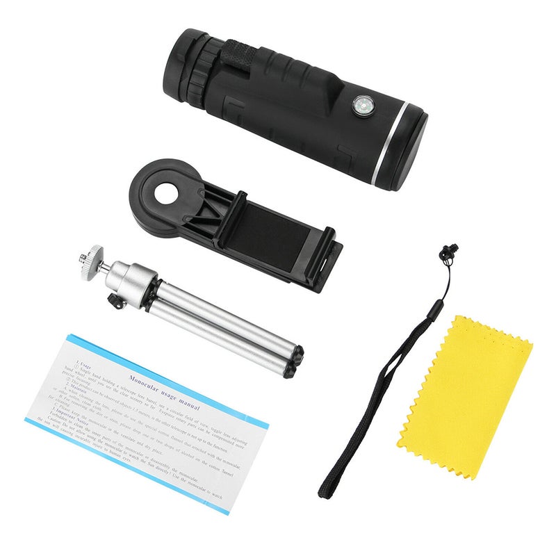 40X60 Zoom Optical Lens Monocular Telescope Compass + Tripod+ Clip Universal for Phone - Image 2