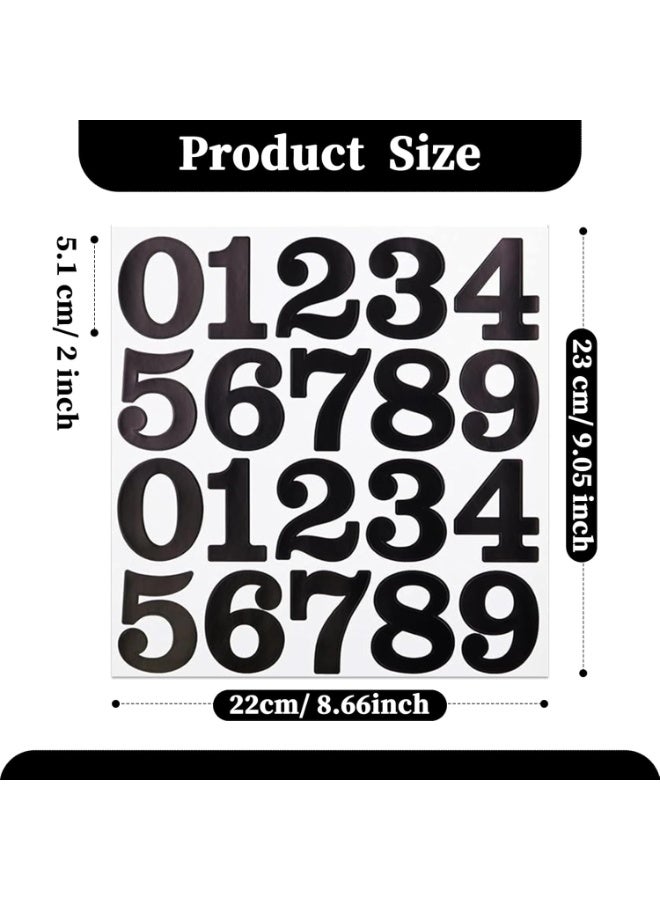 SUNSAR 2 Inch Number Stickers for Mailbox, Black Waterproof Number Stickers for Organizing, Lockers, Sign, Note, Bins, Storage and More, 5 Sheets, Black - Image 2