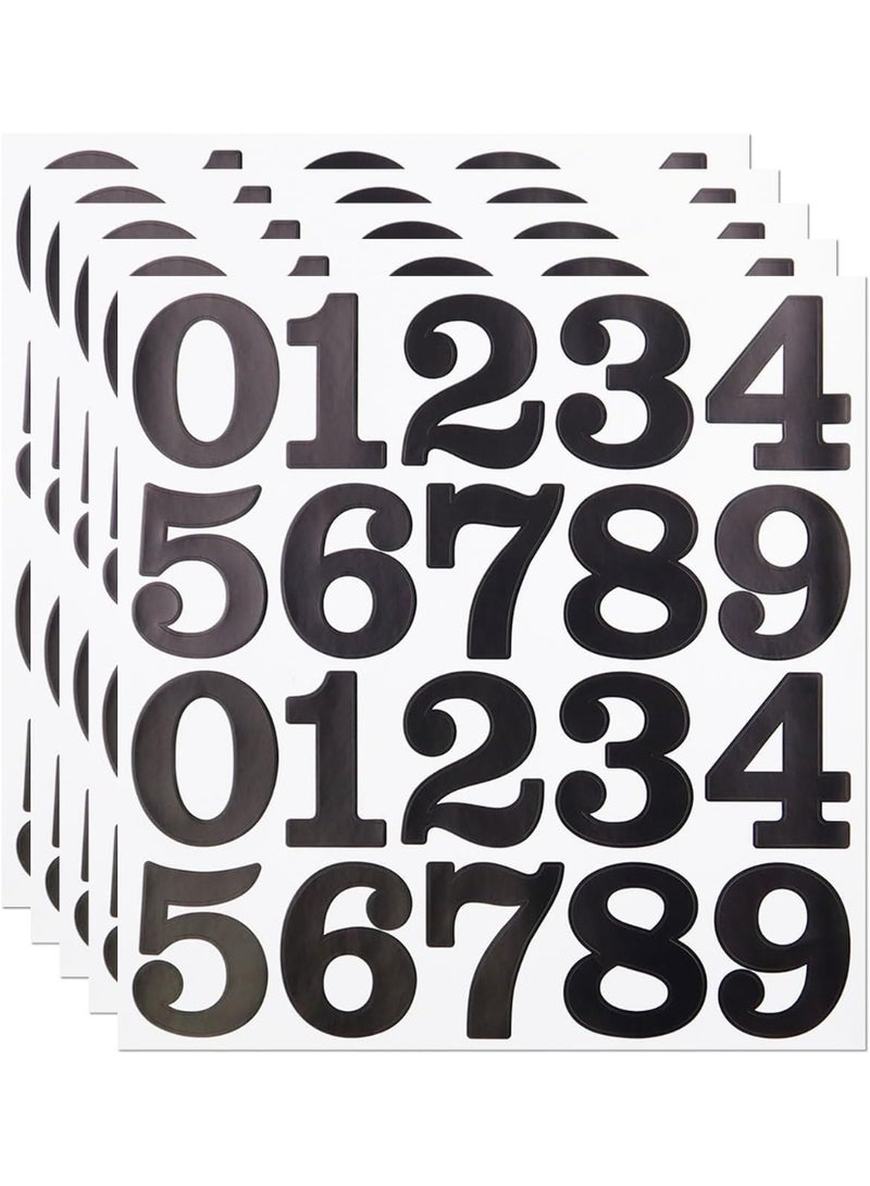 SUNSAR 2 Inch Number Stickers for Mailbox, Black Waterproof Number Stickers for Organizing, Lockers, Sign, Note, Bins, Storage and More, 5 Sheets, Black - Image 1