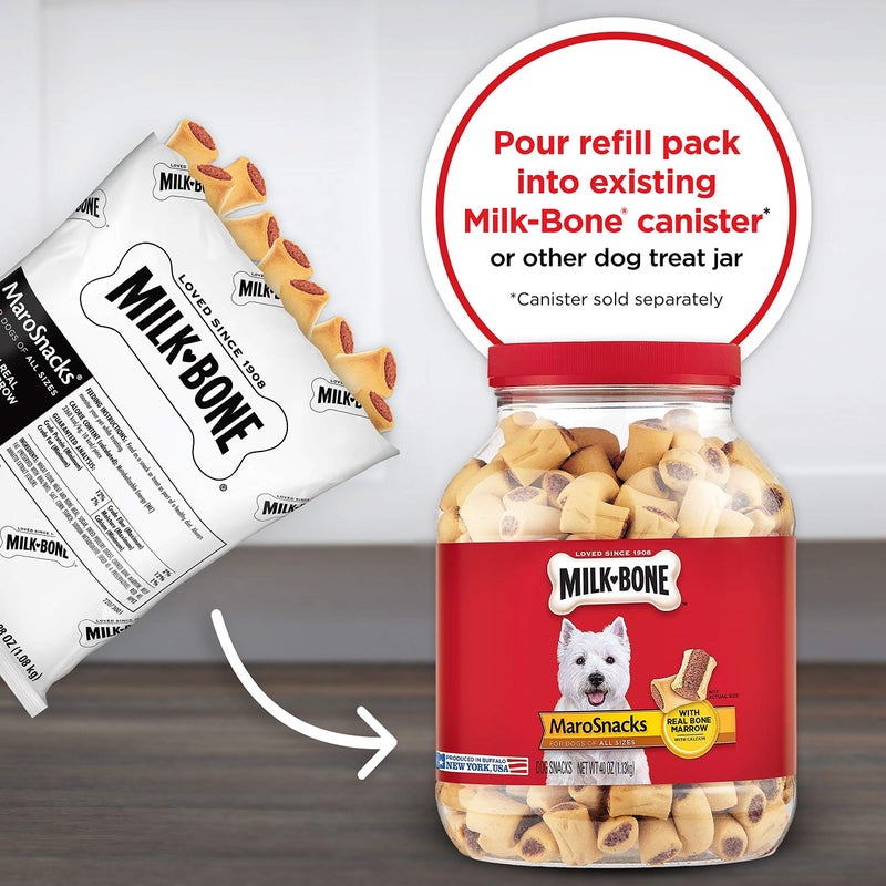 Milk-Bone MaroSnacks Dog Treats, 38 Ounce Refill Packs (Pack of 2) with Real Bone Marrow and Calcium - Image 3