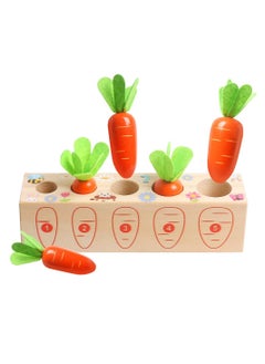 Y&D Toy Carrots, Montessori Toys Wooden Carrots Harvest Shape Size Sorting Game Children's Digital Enlightenment Cognition for Kids 1 2 3 4 Year Old Boys and Girls  - Image 1